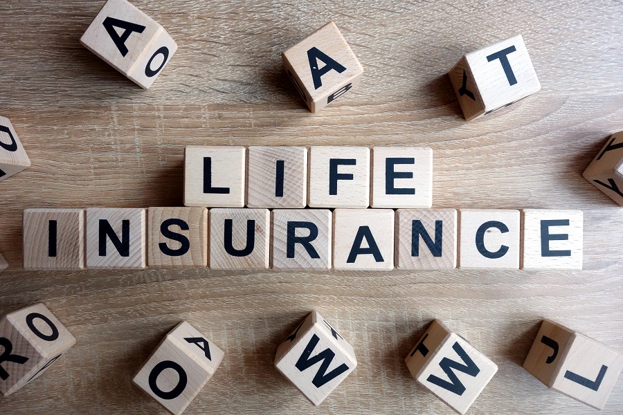 life insurance spelled out in blocks